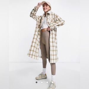 Fashion Union long shacket with sherpa collar